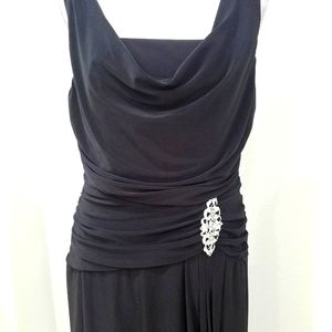 Marina Black Long Evening Dress Sleeveless 12